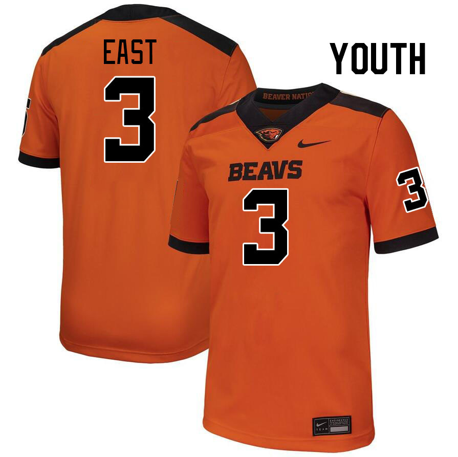 Youth #3 Jamai East Oregon State Beavers College Football Jerseys Stitched-Orange